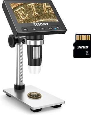 TOMLOV 4.3'' Digital Microscope 1000X coin Magnifier Endoscope USB PCB Soldering