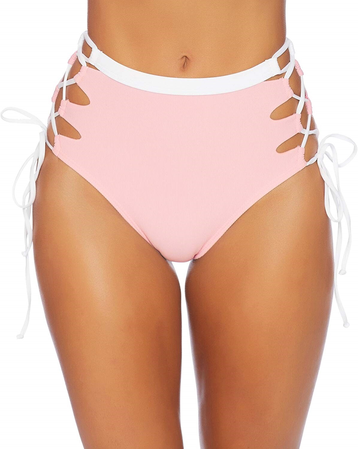 Splendid Women's 173692 Color Blocked High Waist Bottom PINK Size L