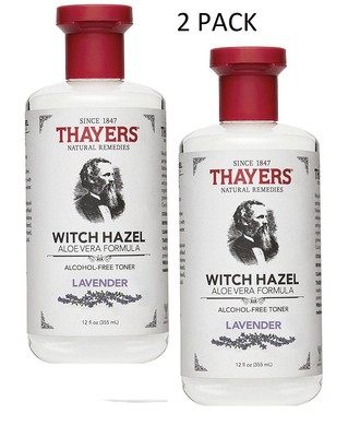Thayers Witch Hazel Facial Toner, Lavender & Aloe Vera Formula 12 Ounce (2 Pack)