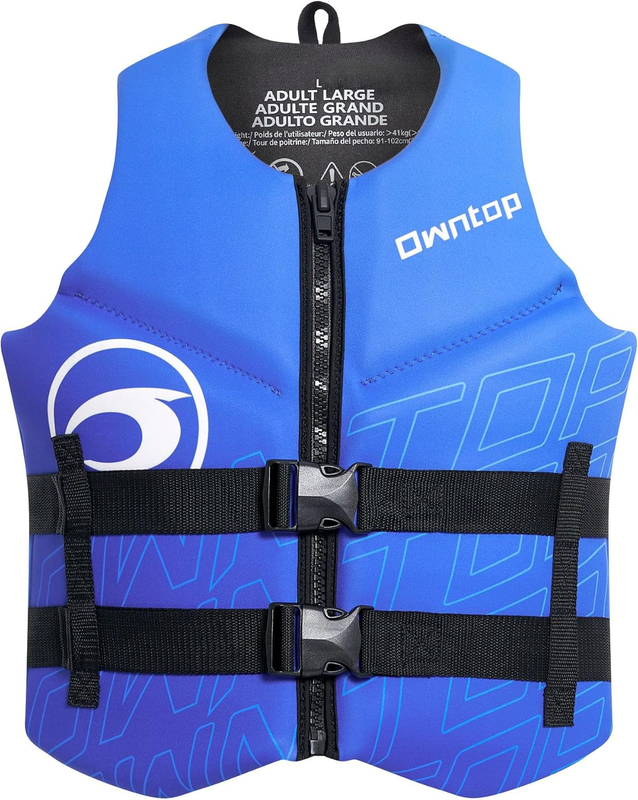 Swim Vest Adult Water Sport Vest Neoprene Floaties for Swimming, Boating, Kayaking, Fishing | Adjustable Zipper Dual Buckle Foldable Buoyancy Jacket