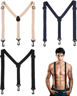 3 Pack Hidden Suspenders Adjustable Under The Shirt for Men 51 Inch Max Length 