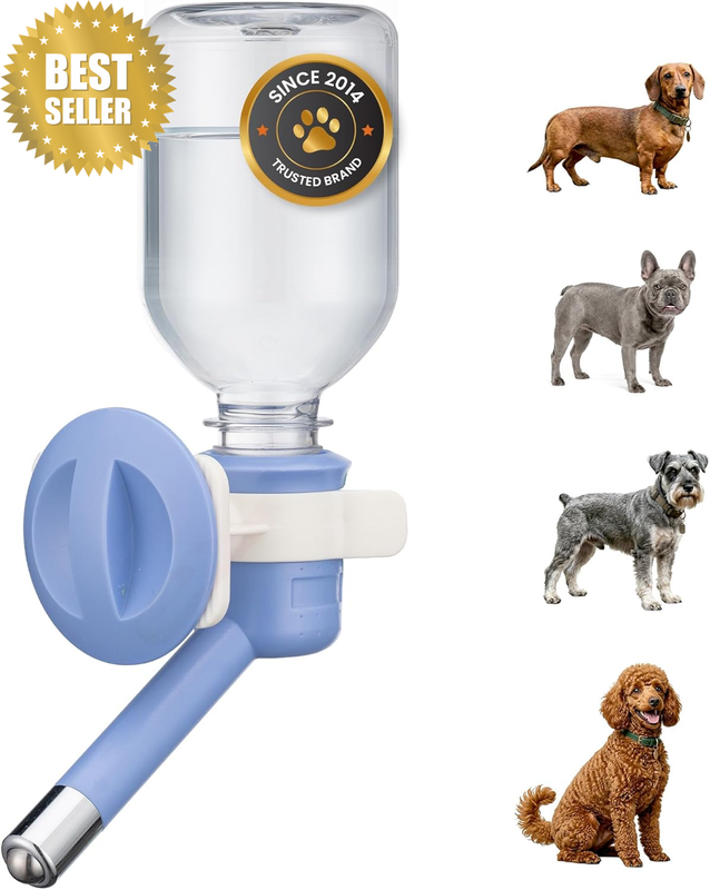 H590 Patented No Drip Small-Medium Sized Dog Water Bottle, Cat Water Feeder, Lea