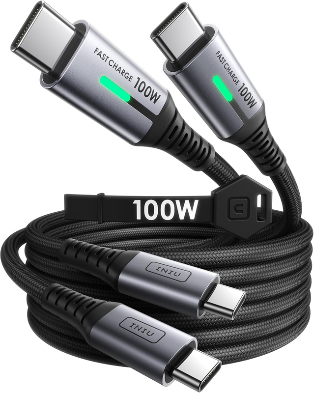 USB C to USB C Cable, [6.6ft 100W, 2Pack ] Fast Charging PD USB C Charger Cable,
