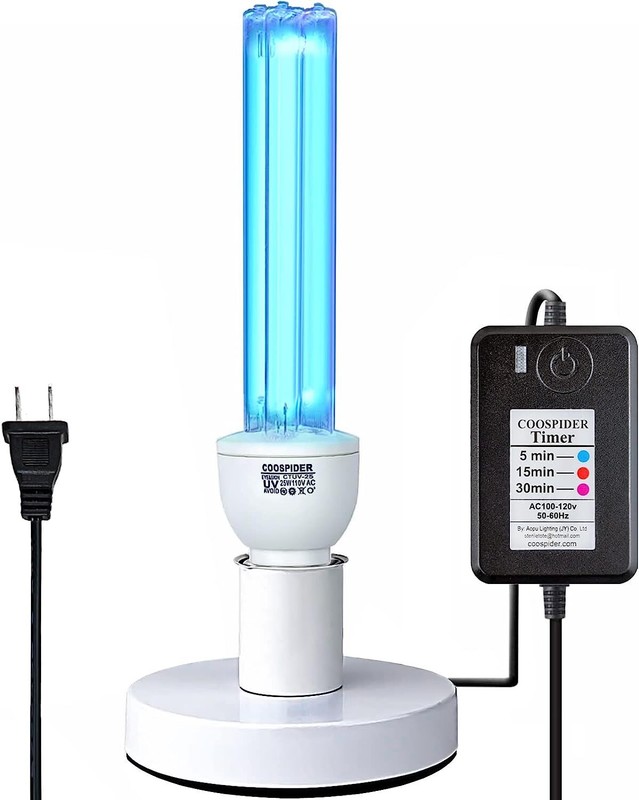 UV Germicidal Lamp With Ozone UVC Light Bulb With Base 3-Gear Timer NEW