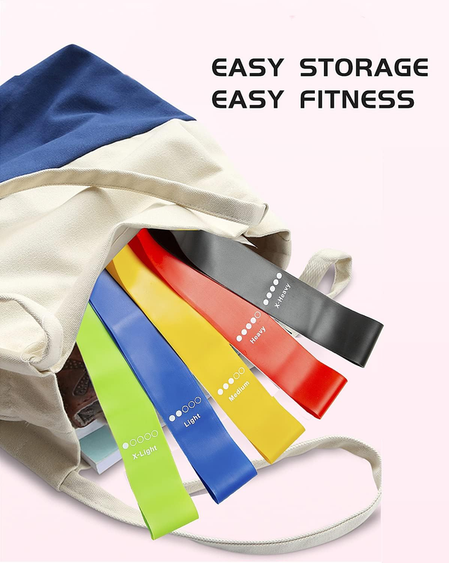 round Bands Working Out Mini Bands 9 Inch Elastic Resistance Loop Band 5 with Ca