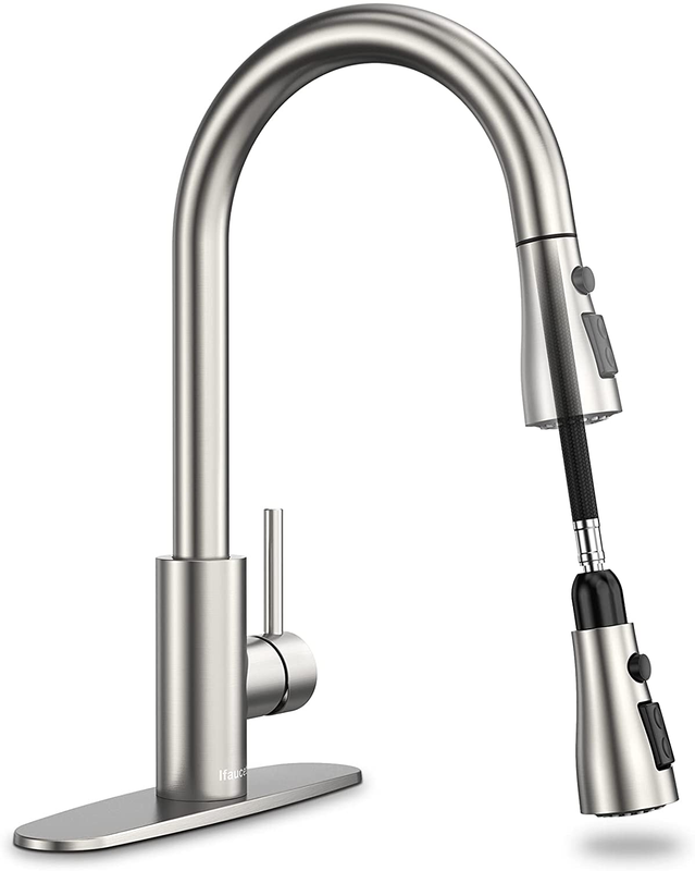 Kitchen Faucets, Kitchen Faucet with Pull down Sprayer Brushed Nickel, Kitchen S