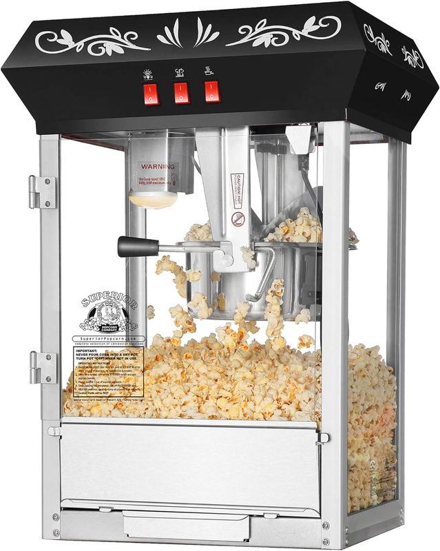 Countertop Popcorn Machine- Antique Style Movie Night Popper