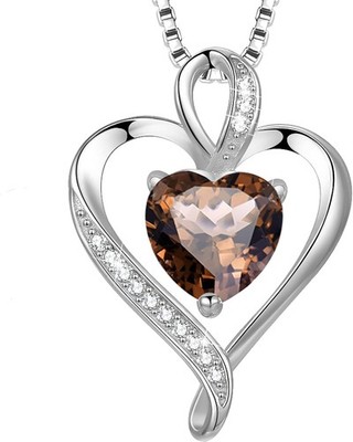 LAVUMO Heart Necklace for Women Real 925 Sterling Silver Love Cubic Zirconia