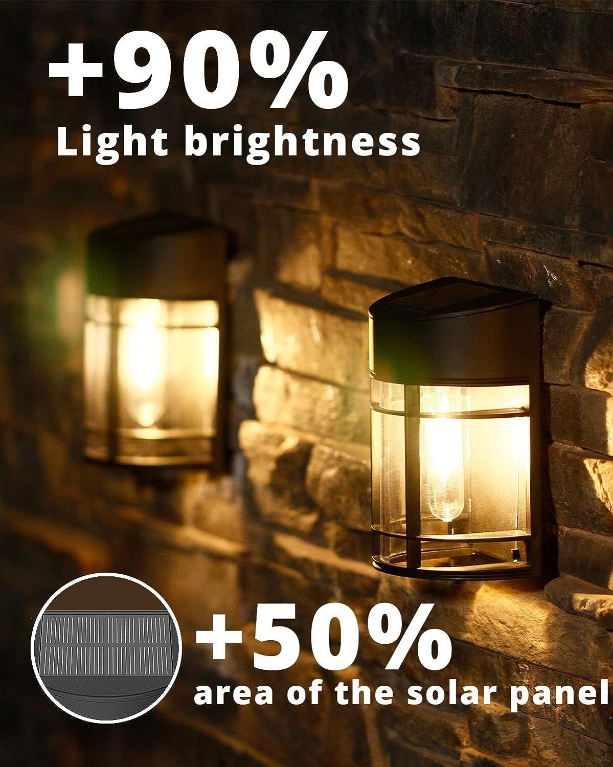 Solar Wall Lights Outdoor Solar Deck Lights Outdoor Yard and Fence Light 8 Pack