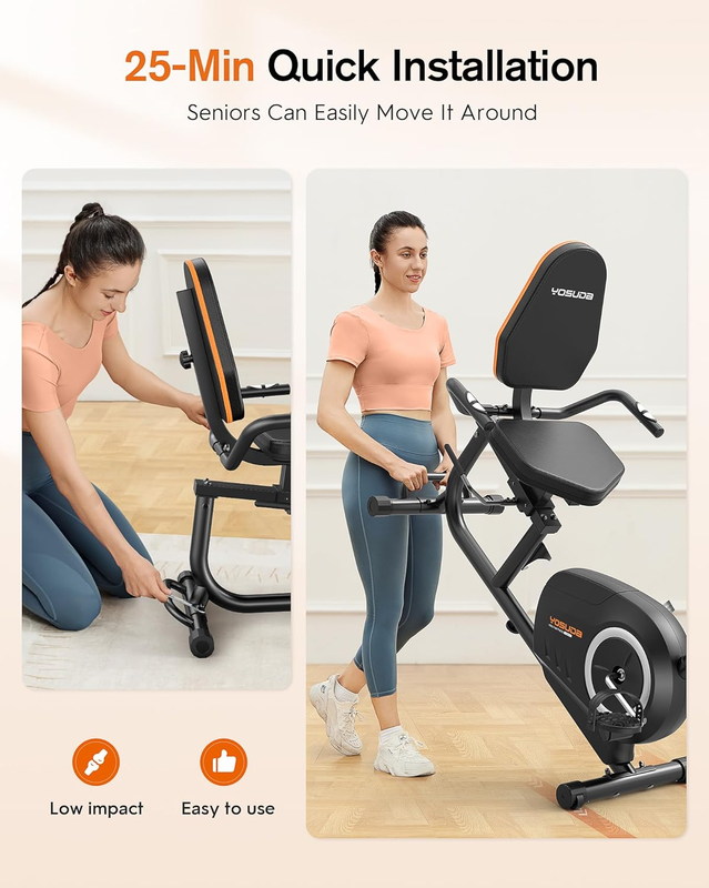 YOSUDA Recumbent Exercise Bike for Adults Seniors with Quick Adjust Seat, 350LB