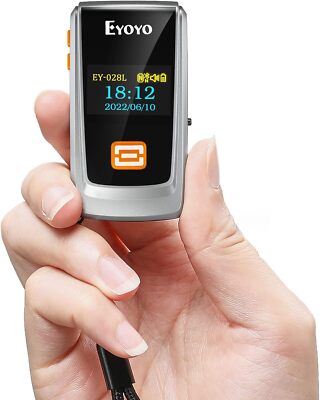 Eyoyo Mini Bluetooth Wireless Barcode Scanner LCD Display for Library Classroom