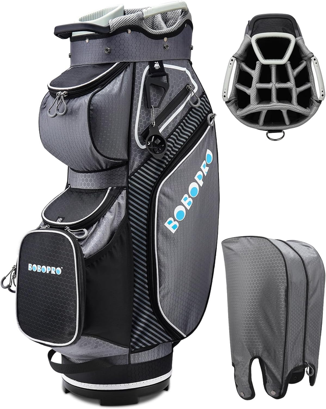 Golf Cart Bag with 14 Way Divider Top, Golf Bag Full Length Putter Well, Golf Cl