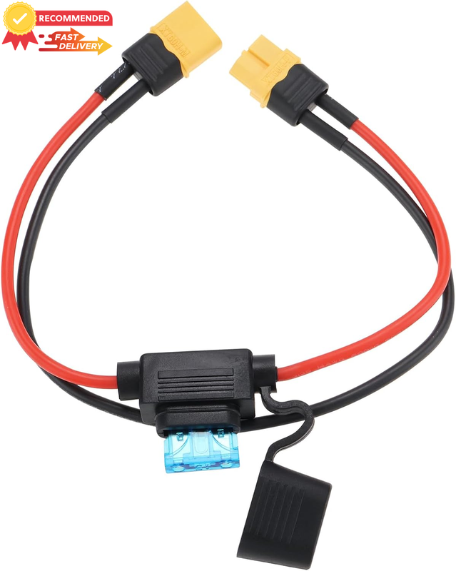 14AWG XT60 Extension Cable Male-Female 15A Fuse for Drones Cars Lipo 1FT