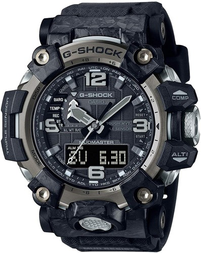Pre-owned Casio G-shock Gwg-2000-1a1jf Carbon Mudmaster Solar Radio Men Watch In Box