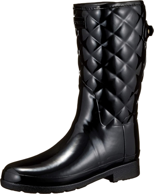 Hunter refined high gloss quilted short sales rain boot