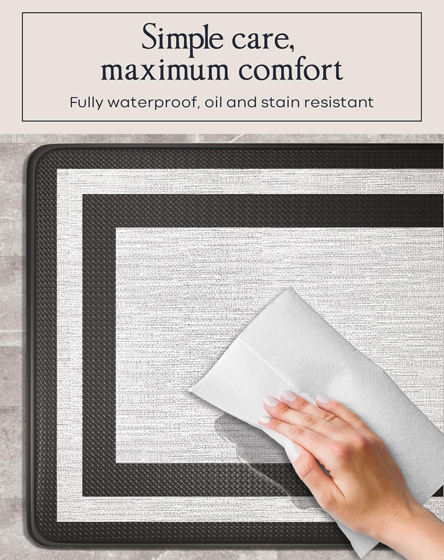 Anti-Fatigue Kitchen Mat Set – 2-Piece Memory Foam Cushioned Mats for Standing –