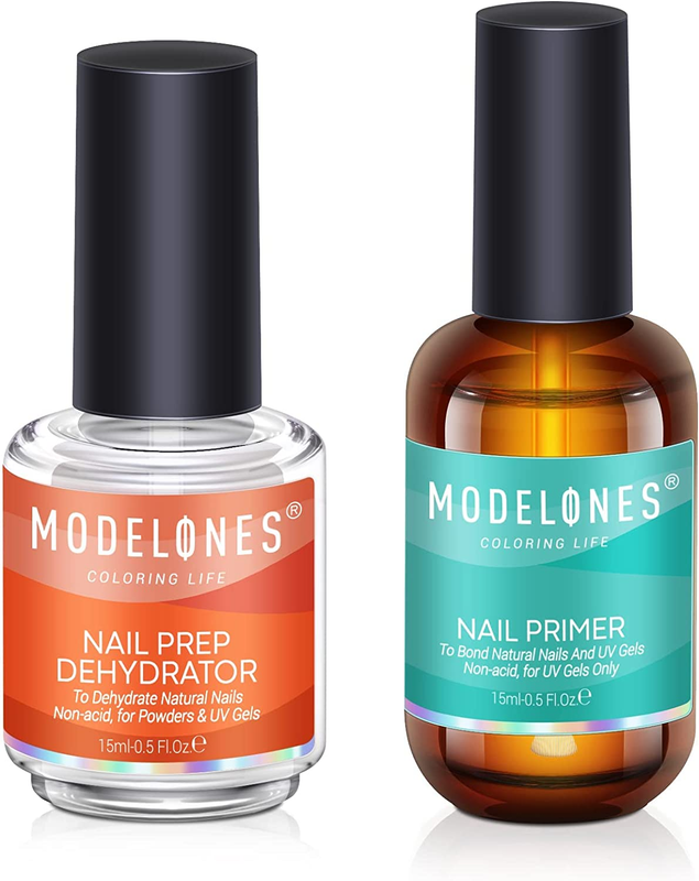 15Ml Gel Nail Polish Nail Dehydrator and Primer, 2Pcs Acid Free Natural Prep Deh