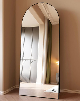 Black Floor Mirror Full Length Mirror Arched Wall Mirror Freestanding 28X71''