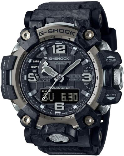 Pre-owned Casio G-shock Gwg-2000-1a1jf Carbon Mudmaster Radio Tough Solar Men Watch