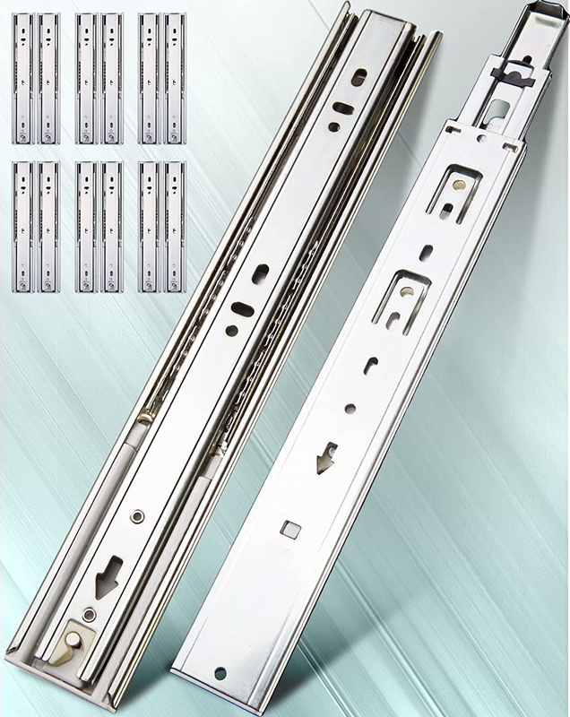22 Inch Soft Close Drawer Slides Set 6-Pairs (12 Pieces),Full Extension Side Mou
