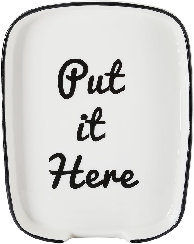 Spoon Rest for Stove Top, Ceramic Spoon Holder for Kitchen Counter, White and Cu