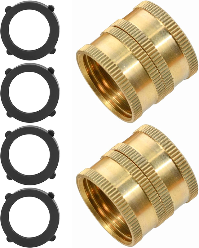 Connector With Dual Swivel For Male Hose  Double Female New