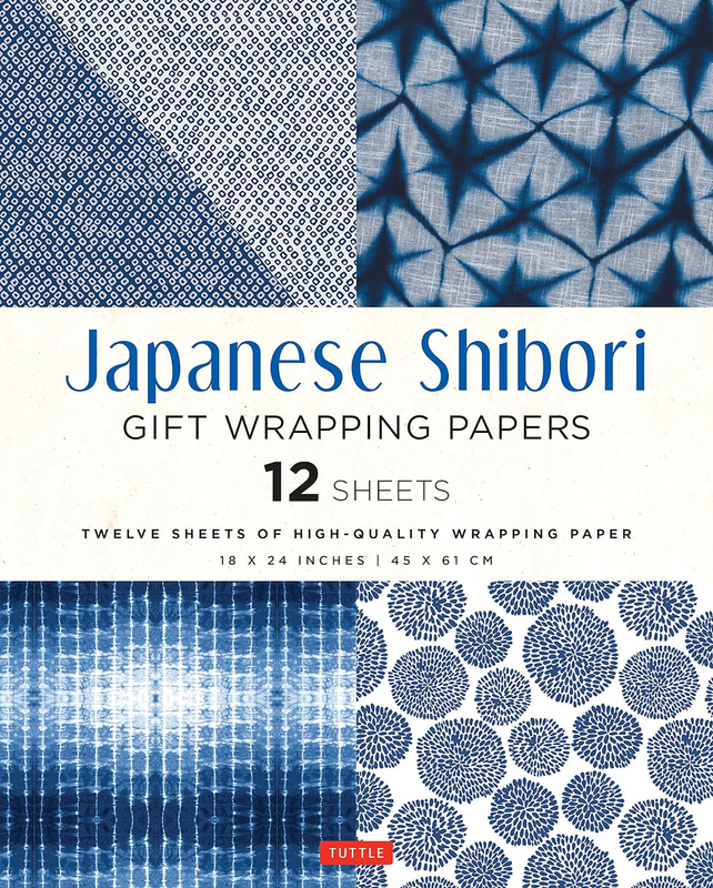 Japanese Shibori Gift Wrapping Papers 12 Sheets: High-Quality 18 X 24 Inch (45 X