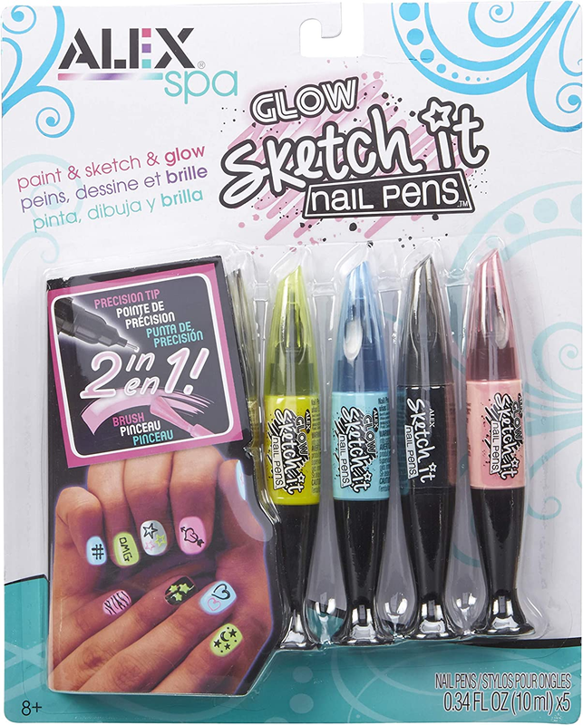 Alex Spa Glow Sketch It Nail Pens Girls Fashion Activity, Nail Designs That Can