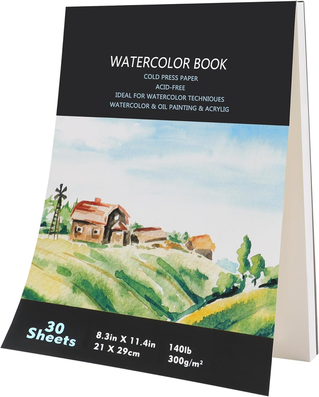 A4 Watercolour Paper Pad,Good Pigment Dispersion and Colour Adhesion Sketchbook,
