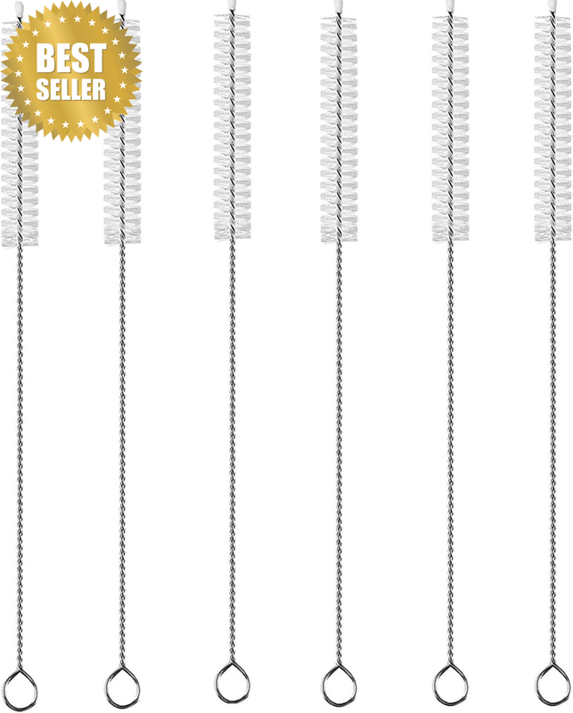Flexible Nylon Brush & Tube Cleaning Set - Stainless Steel Handle Cleaners, Clea