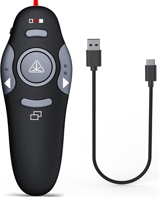 Rechargeable Presentation Clicker with Laser Pointer, Wireless Presenter