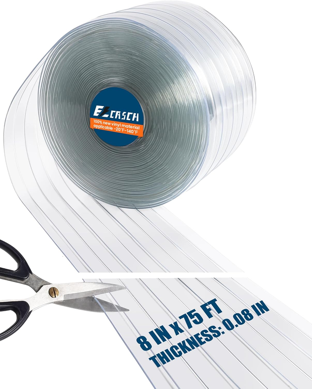 Vinyl Strip Curtain Roll PVC Replacement Strip Door Clear Plas...