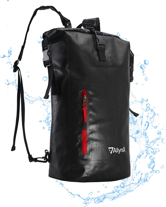 Waterproof Backpack, PVC Floating Roll Top Closure 25L Backpack for Kayaking, Bo