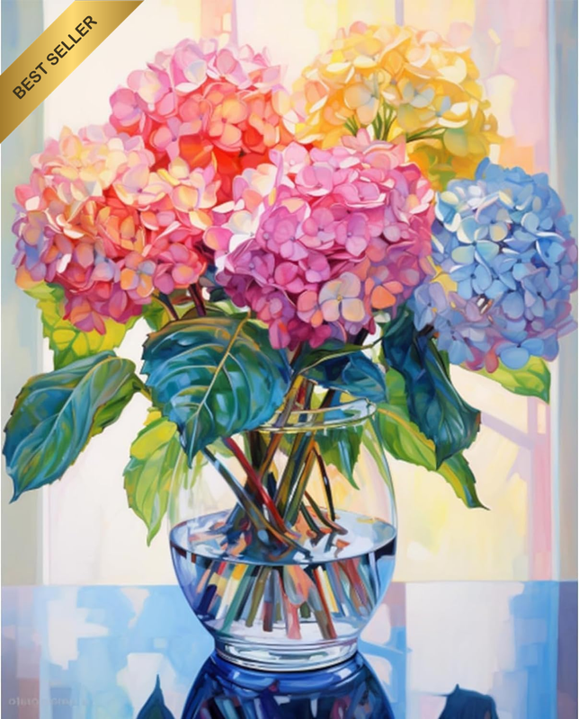Stamping Cross Stitch Kit, Flower Counting Cross Stitch Kit for Adult Beginners,