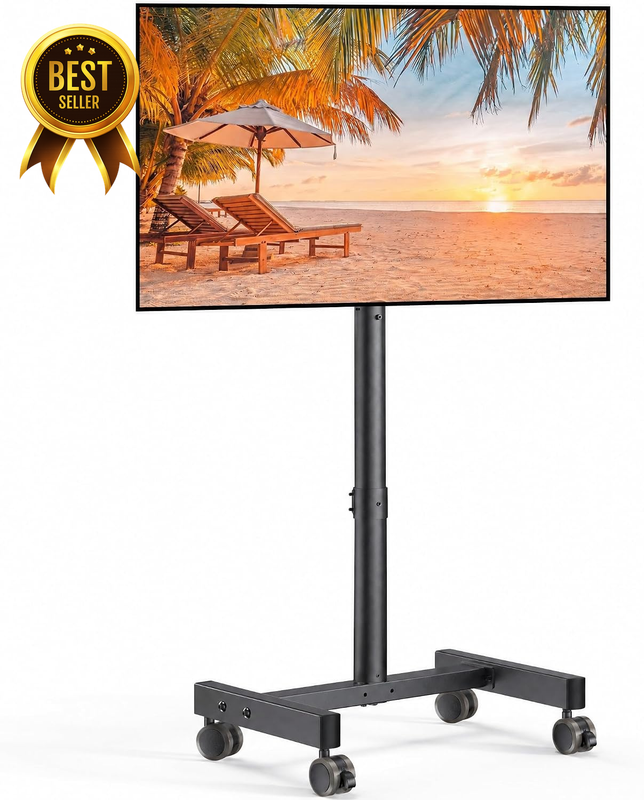 Rolling TV Stand for 13-50 Inch & 30° Tilt Tvs Holds 44Lbs