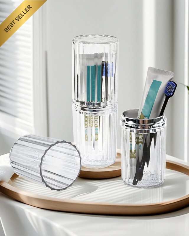 Toothbrush Travel Case Dustproof Portable Transparent Silver