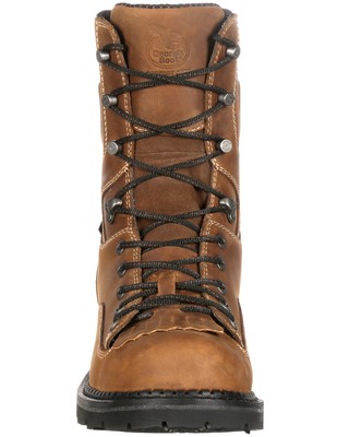Pre-owned Georgia Boot Men's Comfort Core Waterproof Logger Boot - Soft Toe - Gb00122 In Russett