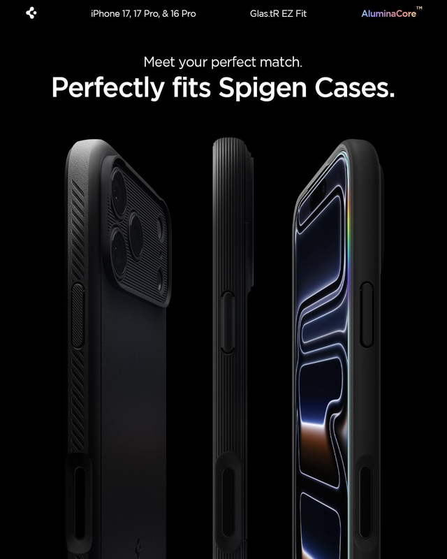 AluminaCore Tempered Glass Screen Protector [Glas.tR EZ Fit] designed for iPhone