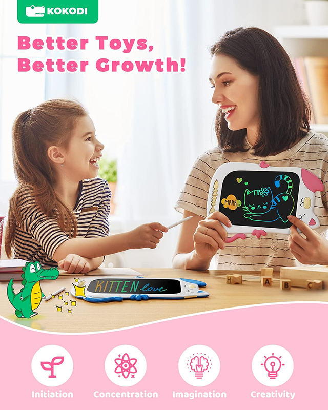 Girl Toys, 3-7 Year Old Gifts, LCD Writing Tablet for Kids, Drawing Doodle Board
