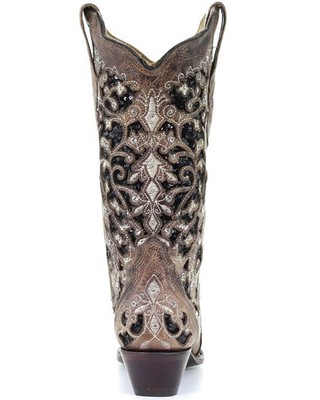 Pre-owned Corral Boots Corral Women's Embroidered Western Boot - Snip Toe - A3569 In Brown