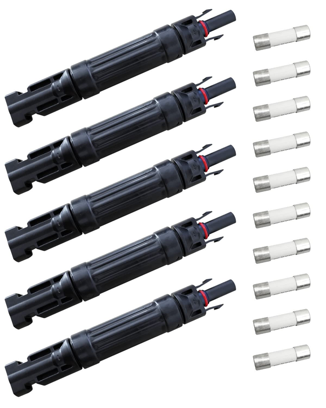 15A Solar Fuse Holder Inline, 5PCS Waterproof Solar Fuse Connector for Solar Pan