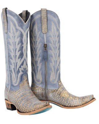 Pre-owned Lane Women's Skylight Tall Western Boot - Snip Toe - Lb0498b In Blue