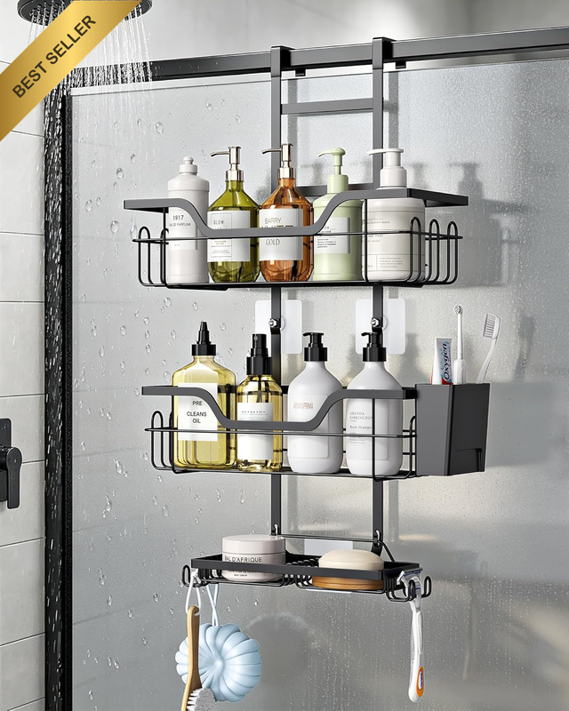 Shower Caddy Hanging, 3-Tier Shower Shelf over the Door, Bathroom Shelf Storage