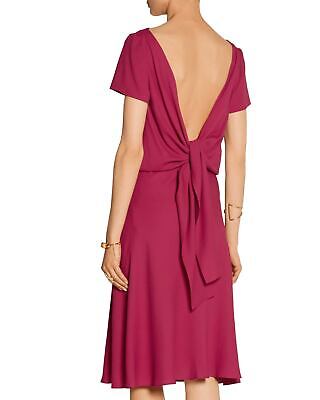 Pre-owned Gucci Womens Silk-crepe Dress Us 0 / Uk 4 / It 36 Petunia In Purple