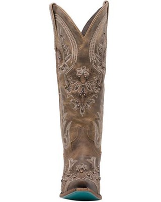 Pre-owned Lane Women's Santorini Western Boot - Snip Toe - Lb0445b In Brown