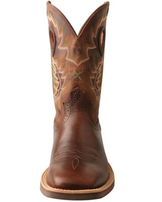 Pre-owned Twisted X Men's Ruff Stock Western Boot - Square Toe - Mrs0069 In Brown