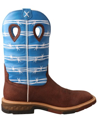 Pre-owned Twisted X Men's Cellstretch Western Work Boot - Alloy Toe - Mxba001 In Red