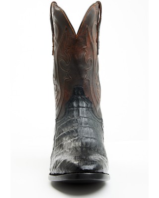 Pre-owned Dan Post Men's Exotic Caiman 12&quot; Western Boot - Medium Toe - Dp80501 In Black