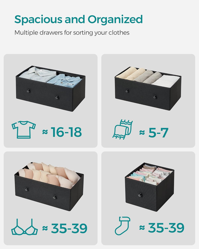 Drawer Dresser, Storage Dresser Tower with 5 Fabric Drawers, Dresser Unit, for H