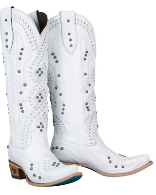 Pre-owned Lane Women's Cossette Western Boot - Snip Toe - Lb0469h In White